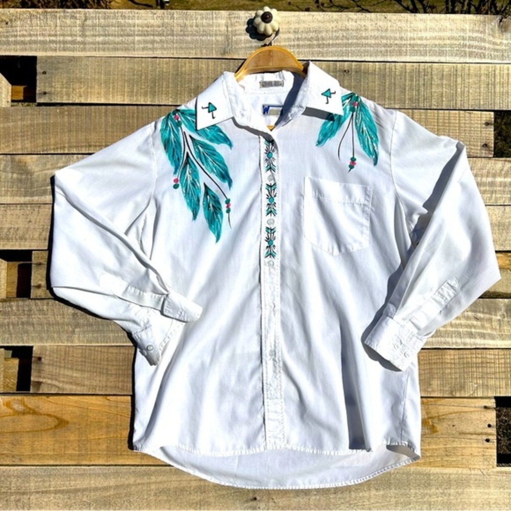 Woman’s vintage Wintex long sleeve cowgirl shirt Size 15.5/33